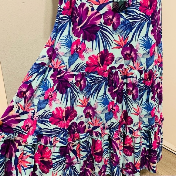 Sunday Mi Amor Maxi Purple Floral Summer Dress Size XS MSRP $80 - Picture 6 of 7